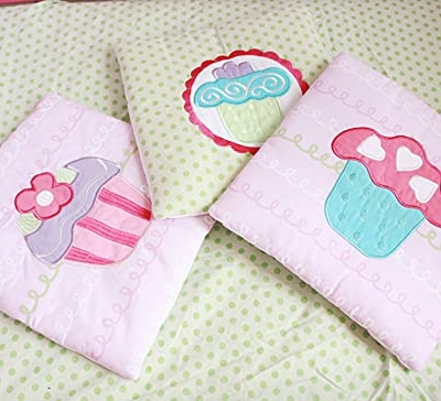 Product: CribMATE Pink Cake Nursery Crib Bedding Set for Girls Cotton Floral Cake Baby Girl Bedding Set 28 x 52 in