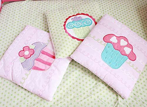 Product: CribMATE Pink Cake Nursery Crib Bedding Set for Girls Cotton Floral Cake Baby Girl Bedding Set 28 x 52 in