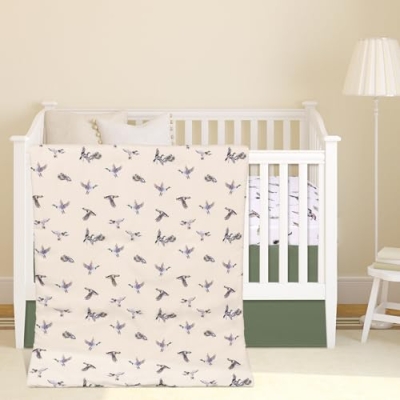 Product: CroBlissful 3 Pieces Mallard Duck Nursery Crib Bedding Set for Girls Boys Mallard Duck Baby Standard Size Bedding Sets with Comforter Fitted Sheet Crib Skirt