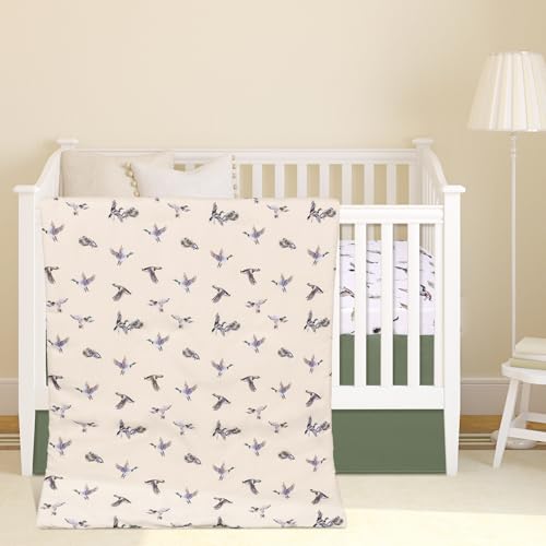 CroBlissful 3 Pieces Mallard Duck Nursery Crib Bedding Set for Girls Boys Mallard Duck Baby Standard Size Bedding Sets with Comforter Fitted Sheet Crib Skirt - Crib Bedding Sets Product: CroBlissful 3 Pieces Mallard Duck Nursery Crib Bedding Set for Girls Boys Mallard Duck Baby Standard Size Bedding Sets with Comforter Fitted Sheet Crib Skirt