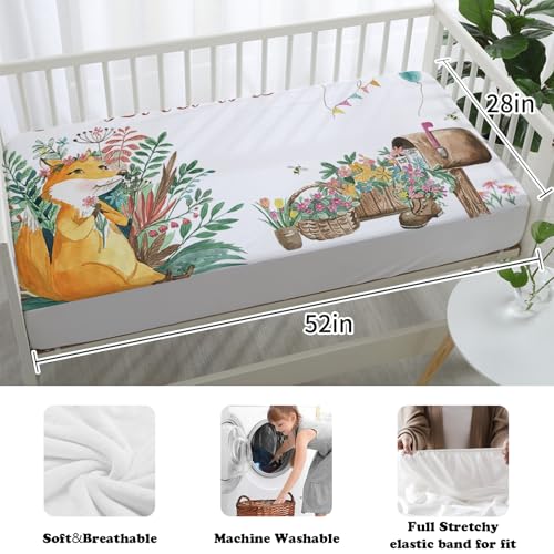 Personalized Fox Nursery Bedding Set, Baby Blanket, Crib Sheet, Diaper Pad Cover, Room Rug, Custom Baby Name 4-Piece 6 Product: Custom Baby Crib Bedding Set – 4-Piece Personalized Fox Nursery Set with Soft Baby Blanket, Fitted Sheet, Diaper Pad Cover and Room Rug – Adorable Forest Fox Theme for Baby Girls, Unique Crib Gift