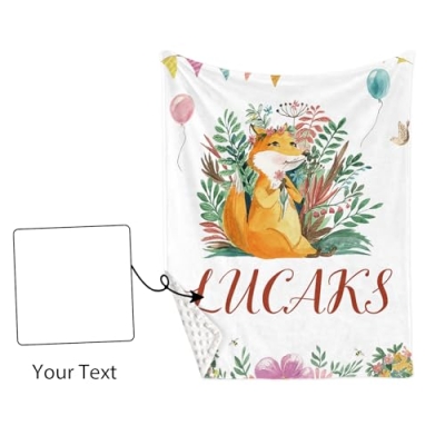 Personalized Fox Nursery Bedding Set, Baby Blanket, Crib Sheet, Diaper Pad Cover, Room Rug, Custom Baby Name 4-Piece 15 Product: Custom Baby Crib Bedding Set – 4-Piece Personalized Fox Nursery Set with Soft Baby Blanket, Fitted Sheet, Diaper Pad Cover and Room Rug – Adorable Forest Fox Theme for Baby Girls, Unique Crib Gift