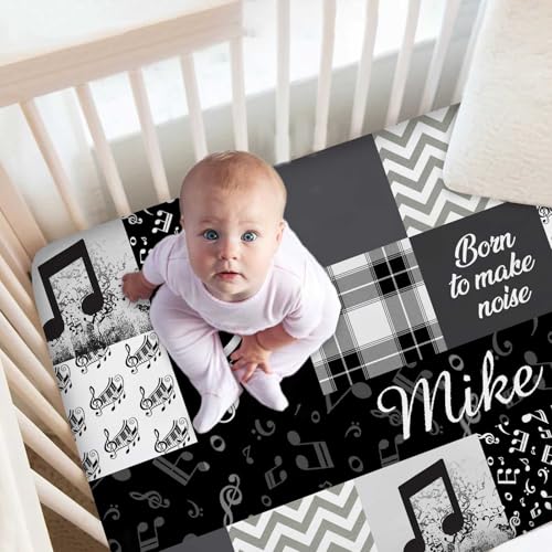 Custom Personalized Baby Crib Bedding Set for Boys, Minky Blanket Fitted Crib Sheet Pillowcase, 3 Piece Set 20.5cm 2 Product: Custom Baby Crib Bedding Set for Boys – 3-Piece Personalized Name Set with Minky Blanket, Fitted Crib Sheet & Pillowcase – Soft Music Nursery Bedding, Ideal for Newborns, Toddlers & Baby Gifts