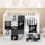 Product: Custom Baby Crib Bedding Set for Boys – 3-Piece Personalized Name Set with Minky Blanket, Fitted Crib Sheet & Pillowcase – Soft Music Nursery Bedding, Ideal for Newborns, Toddlers & Baby Gifts