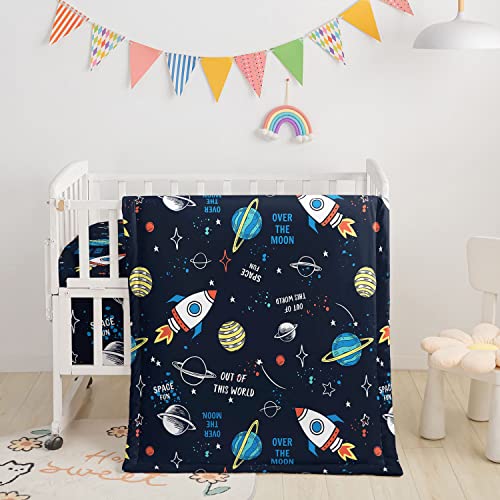 Product: Datura Home Crib Bedding Set - 3pcs Nursery Crib Bedding with Comforter, Sheet & Skirt, Watercolor Butterfly Printed for Baby Boys and Girls