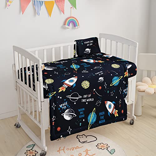 Product: Datura Home Crib Bedding Set - 3pcs Nursery Crib Bedding with Comforter, Sheet & Skirt, Watercolor Butterfly Printed for Baby Boys and Girls