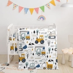 Product: Datura home Crib Bedding Set,3pcs Nursery Crib Bedding with Comforter Crib Sheet & Crib Skirt,Watercolor Butterfly Printed Nursery Bedding for Baby Boys and Girls(Truck)