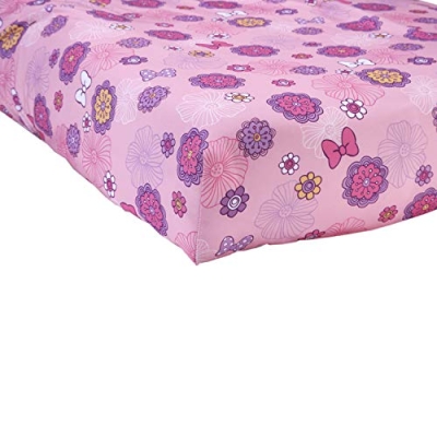 Minnie Mouse Toddler Bedding Set, 4 Piece Quilt Sheets Pillowcase, Standard Toddler Bed 28x52in 9 Product: Disney 4 Piece Minnie's Fluttery Friends Toddler Bedding Set, Lavender