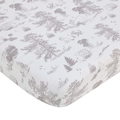 Product: Disney Classic Pooh Hunny Fun with Piglet and Eeyore The Hundred Acre Woods Taupe 3 Piece Nursery Crib Bedding Set - Comforter, 100% Cotton Fitted Crib Sheet, and Crib Skirt