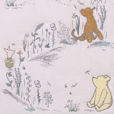 Product: Disney Classic Pooh Naturally Friends Ivory and Taupe Piglet, Eeyore, and Tigger 3 Piece Nursery Crib Bedding Set - Comforter, 100% Cotton Fitted Crib Sheet, and Crib Skirt