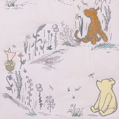 Product: Disney Classic Pooh Naturally Friends Ivory and Taupe Piglet, Eeyore, and Tigger 3 Piece Nursery Crib Bedding Set - Comforter, 100% Cotton Fitted Crib Sheet, and Crib Skirt