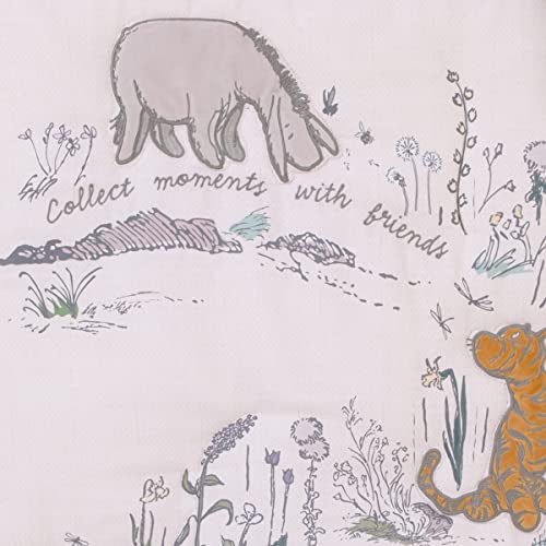 Product: Disney Classic Pooh Naturally Friends Ivory and Taupe Piglet, Eeyore, and Tigger 3 Piece Nursery Crib Bedding Set - Comforter, 100% Cotton Fitted Crib Sheet, and Crib Skirt