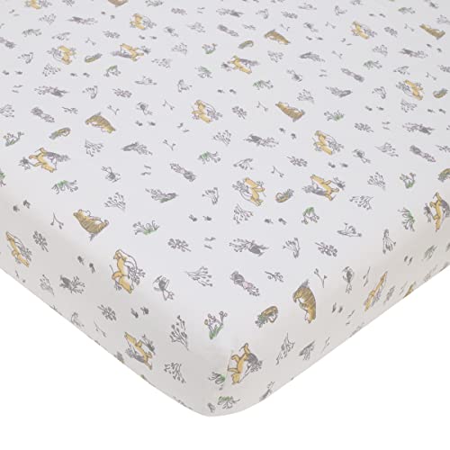 Product: Disney Classic Pooh Naturally Friends Ivory and Taupe Piglet, Eeyore, and Tigger 3 Piece Nursery Crib Bedding Set - Comforter, 100% Cotton Fitted Crib Sheet, and Crib Skirt