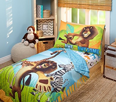 Product: Disney DreamWorks Animation Madagascar Behold My Mane 4 Piece Toddler Bedding Set, Toddler, 1 Count (Pack of 1)