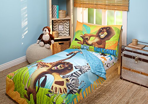 Product: Disney DreamWorks Animation Madagascar Behold My Mane 4 Piece Toddler Bedding Set, Toddler, 1 Count (Pack of 1)