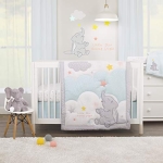 Product: Disney Dumbo - Shine Bright Little Star Aqua, Grey, Yellow & Orange 3Piece Nursery Crib Bedding Set - Comforter, Fitted Crib Sheet, Dust Ruffle, Aqua, Grey, Yellow, Orange