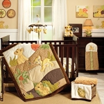Product: Disney Lion King Simba's Wild Adventure 7 Piece Nursery Crib Bedding Set, Appliqued Comforter, Sage, Orange, Brown, Ivory