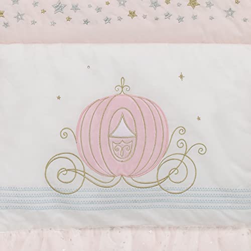 Disney Princess Enchanting Dreams Nursery Crib Bedding Set, 3 Piece Pink White Comforter Cotton Sheet Skirt, 28x52 5 Product: Disney Princess Enchanting Dreams Pink and White 3 Piece Nursery Crib Bedding Set - Comforter, 100% Cotton Fitted Crib Sheet, and Crib Skirt