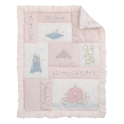 Disney Princess Enchanting Dreams Nursery Crib Bedding Set, 3 Piece Pink White Comforter Cotton Sheet Skirt, 28x52 8 Product: Disney Princess Enchanting Dreams Pink and White 3 Piece Nursery Crib Bedding Set - Comforter, 100% Cotton Fitted Crib Sheet, and Crib Skirt
