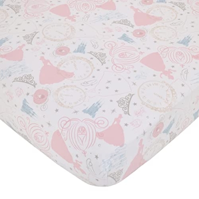 Disney Princess Enchanting Dreams Nursery Crib Bedding Set, 3 Piece Pink White Comforter Cotton Sheet Skirt, 28x52 9 Product: Disney Princess Enchanting Dreams Pink and White 3 Piece Nursery Crib Bedding Set - Comforter, 100% Cotton Fitted Crib Sheet, and Crib Skirt