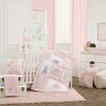 Product: Disney Princess Enchanting Dreams Pink and White 3 Piece Nursery Crib Bedding Set - Comforter, 100% Cotton Fitted Crib Sheet, and Crib Skirt