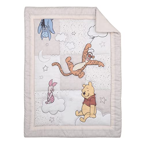 Winnie the Pooh Crib Bedding Set, Grey White Nursery Bundle, 3 Piece Comforter Sheet Skirt, Disney Baby 3pc Set 1 Product: Disney Winnie The Pooh - Blustery Day Grey and White Clouds with Piglet, Tigger and Eeyore 3 Piece Nursery Crib Bedding Set - Comforter, Fitted Crib Sheet and Crib Skirt