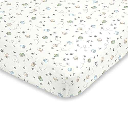 Product: Disney Winnie The Pooh Classic Pooh Ivory, Blue, Sage, Tan Storybook 6 Piece Nursery Crib Bedding Set - Comforter, 2 Fitted Crib Sheets, Dust Ruffle, Baby Blanket, Changing Pad Cover