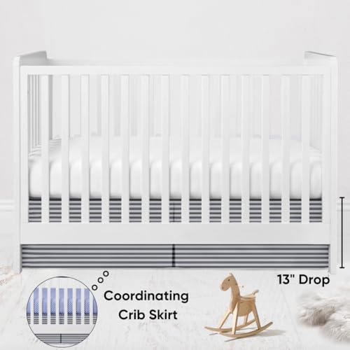 Product: Elephants Crib Bedding & Nursery Decor Set 10 pc Crib Bedding Set with 2 Crib Fitted Sheets (Blue Navy Gray)