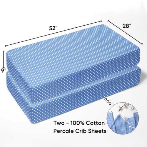 Product: Elephants Crib Bedding & Nursery Decor Set 10 pc Crib Bedding Set with 2 Crib Fitted Sheets (Blue Navy Gray)