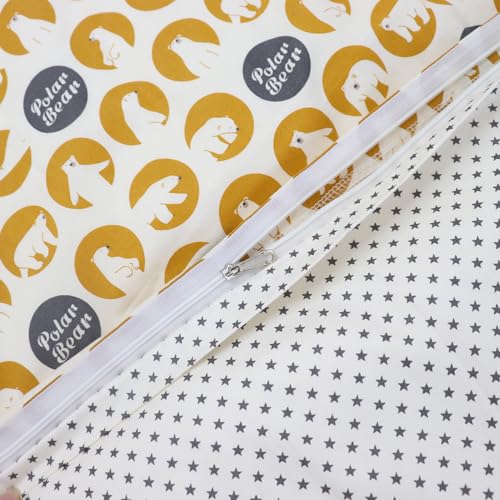 100% Cotton 3 Piece Crib Bedding Set, Yellow Baby Boys Girls Nursery, 52 x 28 x 8in️ 6 Product: Emenpy 100% Cotton Crib Bedding Set for Baby Boys Girls,3 Pcs Baby Bed Linen Include Duvet Cover,Fitted Sheet,Pillowcase,Nursery Decoration,No Filler (Yellow)