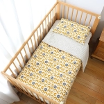 Product: Emenpy 100% Cotton Crib Bedding Set for Baby Boys Girls,3 Pcs Baby Bed Linen Include Duvet Cover,Fitted Sheet,Pillowcase,Nursery Decoration,No Filler (Yellow)