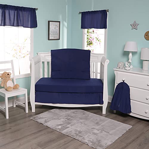 EVERYDAY KIDS 4 Pc Crib Bedding for Boys Nursery Set Includes Baby Bed Quilt, Fitted Sheet, Dust Ruffle and Diaper Stacker- Nursery Bedding Set - Baby Crib Bedding Set in Navy - Crib Bedding Sets Product: EVERYDAY KIDS 4 Pc Crib Bedding for Boys Nursery Set Includes Baby Bed Quilt, Fitted Sheet, Dust Ruffle and Diaper Stacker- Nursery Bedding Set - Baby Crib Bedding Set in Navy