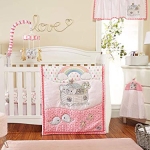 Product: EVERYDAY KIDS Precious Moments Noah’s Ark 4 Pc Crib Bedding for Girls Nursery Set Includes Baby Bed Quilt, Fitted Sheet, Dust Ruffle and Diaper Stacker with Sweet Images of Elephants and Giraffes