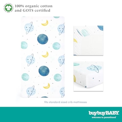 Product: Evolur Space Adventure 3 Piece Crib Bedding Set, Machine Washable, Soft and Breathable Toddler Bedding Set, Includes Fitted Sheet, Wearable Blanket and Crib Skirt
