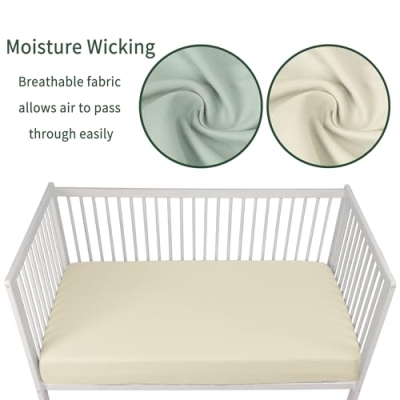 Product: GUNTAIL Baby Crib Sheets for Boys Girls, 2 Pack Fitted Crib Sheet for Standard Crib and Toddler Mattress, Soft Microfiber Baby Sheet 52x28x8in (Brown & Green)