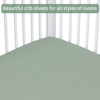 Product: GUNTAIL Baby Crib Sheets for Boys Girls, 2 Pack Fitted Crib Sheet for Standard Crib and Toddler Mattress, Soft Microfiber Baby Sheet 52x28x8in (Brown & Green)