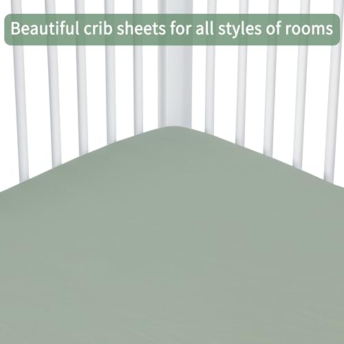 Product: GUNTAIL Baby Crib Sheets for Boys Girls, 2 Pack Fitted Crib Sheet for Standard Crib and Toddler Mattress, Soft Microfiber Baby Sheet 52x28x8in (Brown & Green)