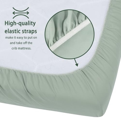 Product: GUNTAIL Baby Crib Sheets for Boys Girls, 2 Pack Fitted Crib Sheet for Standard Crib and Toddler Mattress, Soft Microfiber Baby Sheet 52x28x8in (Brown & Green)