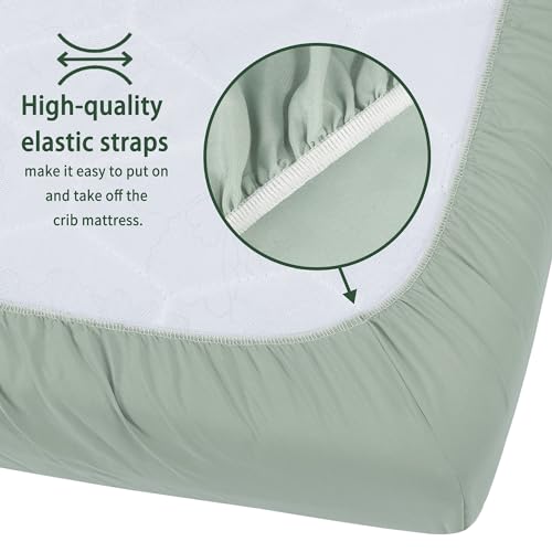 Product: GUNTAIL Baby Crib Sheets for Boys Girls, 2 Pack Fitted Crib Sheet for Standard Crib and Toddler Mattress, Soft Microfiber Baby Sheet 52x28x8in (Brown & Green)
