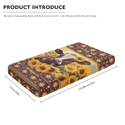 Product: Guosanchn Sunflower Cow Fitted Crib Sheet for Baby Girls Boys Bed Sheet Set Southwest Aztec Toddler Mattress Sheets for Standard Crib 28" x 52" Nursery Bedding Sets