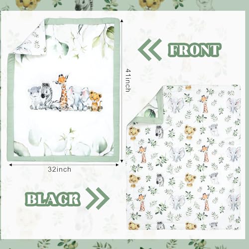 Safari Animals Eucalyptus Crib Bedding, Watercolor Quilt Sheet Skirt Set, Gender Neutral Nursery, 3 Piece 120cm 2 Product: Hahafelt 3 Pcs Baby Crib Bedding Set Safari Animals Dinosaurs Teddy Bear Woodland Animals Jungle Crib Set Includes Quilt, Fitted Sheet, Skirt for Baby Boy Girl (Light Blue,Safari)