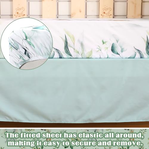 Safari Animals Eucalyptus Crib Bedding, Watercolor Quilt Sheet Skirt Set, Gender Neutral Nursery, 3 Piece 120cm 6 Product: Hahafelt 3 Pcs Baby Crib Bedding Set Safari Animals Dinosaurs Teddy Bear Woodland Animals Jungle Crib Set Includes Quilt, Fitted Sheet, Skirt for Baby Boy Girl (Light Blue,Safari)