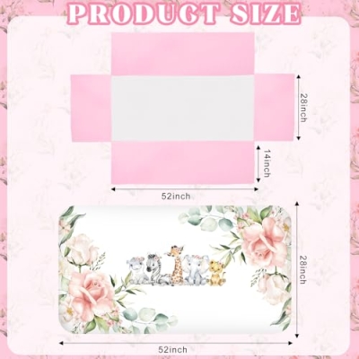 Product: Hahafelt 3 Pcs Baby Crib Bedding Set Safari Animals Dinosaurs Teddy Bear Woodland Animals Jungle Crib Set Includes Quilt, Fitted Sheet, Skirt for Baby Boy Girl(Pink,Safari)