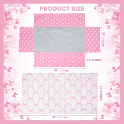 Product: Hahafelt 3 Pcs Baby Girls Crib Bedding Set Coquette Pink Bow Baby Bedding Set for Girls Coquettish Pink Heart Bow Infant Nursery Includes Quilt, Fitted Crib Sheet and Skirt