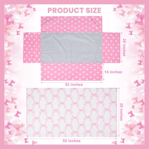 Product: Hahafelt 3 Pcs Baby Girls Crib Bedding Set Coquette Pink Bow Baby Bedding Set for Girls Coquettish Pink Heart Bow Infant Nursery Includes Quilt, Fitted Crib Sheet and Skirt