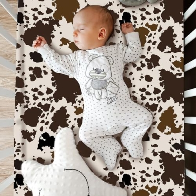 Western Cowboy Crib Bedding Set, 3 Piece Nursery Bundle, Comforter Fitted Sheet Dust Ruffle, Brown Green 32x41in Sheets 28x52in 11 Product: Hahafelt 3 Piece Patchwork Western Crib Bedding Set, Neutral Cow Cactus Print Baby Bedding, Barnyard Western Nursery Decor, Standard Size Soft Baby Bed Set Includes Quilt, Fitted Crib Sheet, Bed Skirt