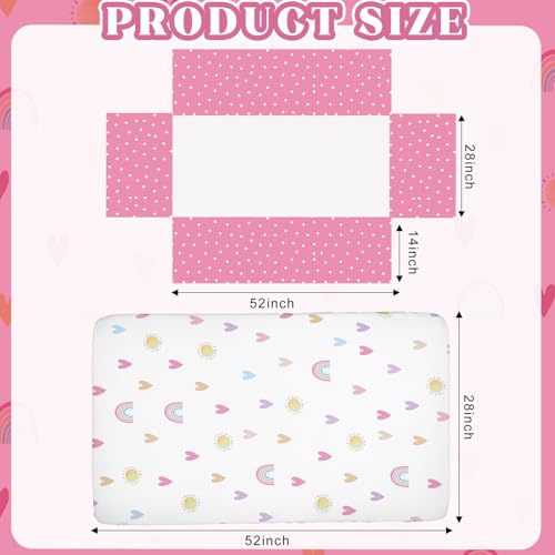 Rainbow Boho Crib Bedding Set for Girls, Pink Inspirational Quote Nursery Bedding, Fitted Sheet Comforter Crib Skirt, Standard Size 3 Product: Hahafelt 3 Piece Rainbow Boho Crib Bedding Set for Girls Inspirational Quote Pink Baby Crib Bedding Set Standard Size Nursery Bedding Includes Fitted Crib Sheet,Comforter, Crib Skirt