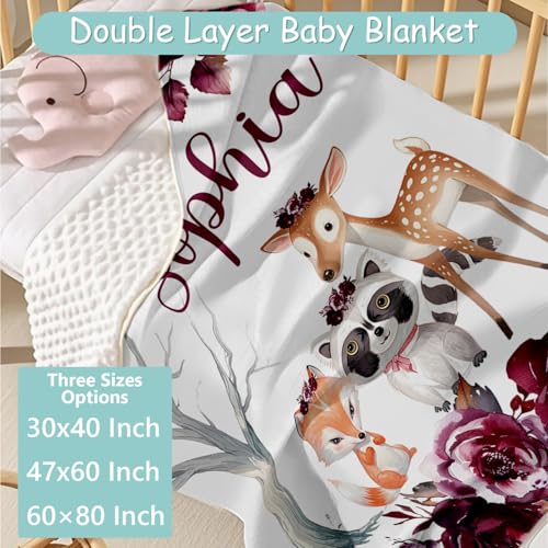 Product: Hatchaa Personalized Baby Crib Bedding Set - 3 Piece Custom Name Nursery Bedding Crib Set for Girls Boys, Floral Woodland Animals Baby Bedding Sets for Toddlers Infants New Parents Customized Gifts