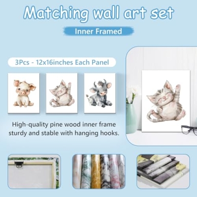 Product: Hatchaa Personalized Baby Crib Bedding Set, 5 Pcs Custom Farm Animals Pattern Nurery Bedding Set for Boys and Girls, Baby Blanket with Dotted Backing, Newborns Infant & Toddler Customized Gifts