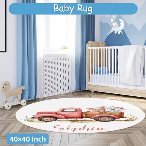 Product: Hatchaa Personalized Baby Crib Bedding Set, 5 Pcs Custom Farm Animals Pattern Nurery Bedding Set for Boys and Girls, Baby Blanket with Dotted Backing, Newborns Infant & Toddler Customized Gifts